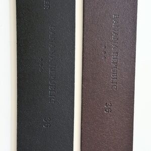 New Banana Republic Buffalo Leather Men's Classic Belt - Black or Brown -Sz 36